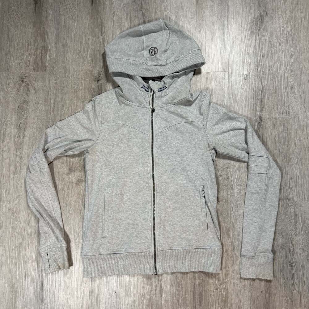 Lululemon Bliss Break Full Zip Hoodie Heathered Light Grey Athletica Womens